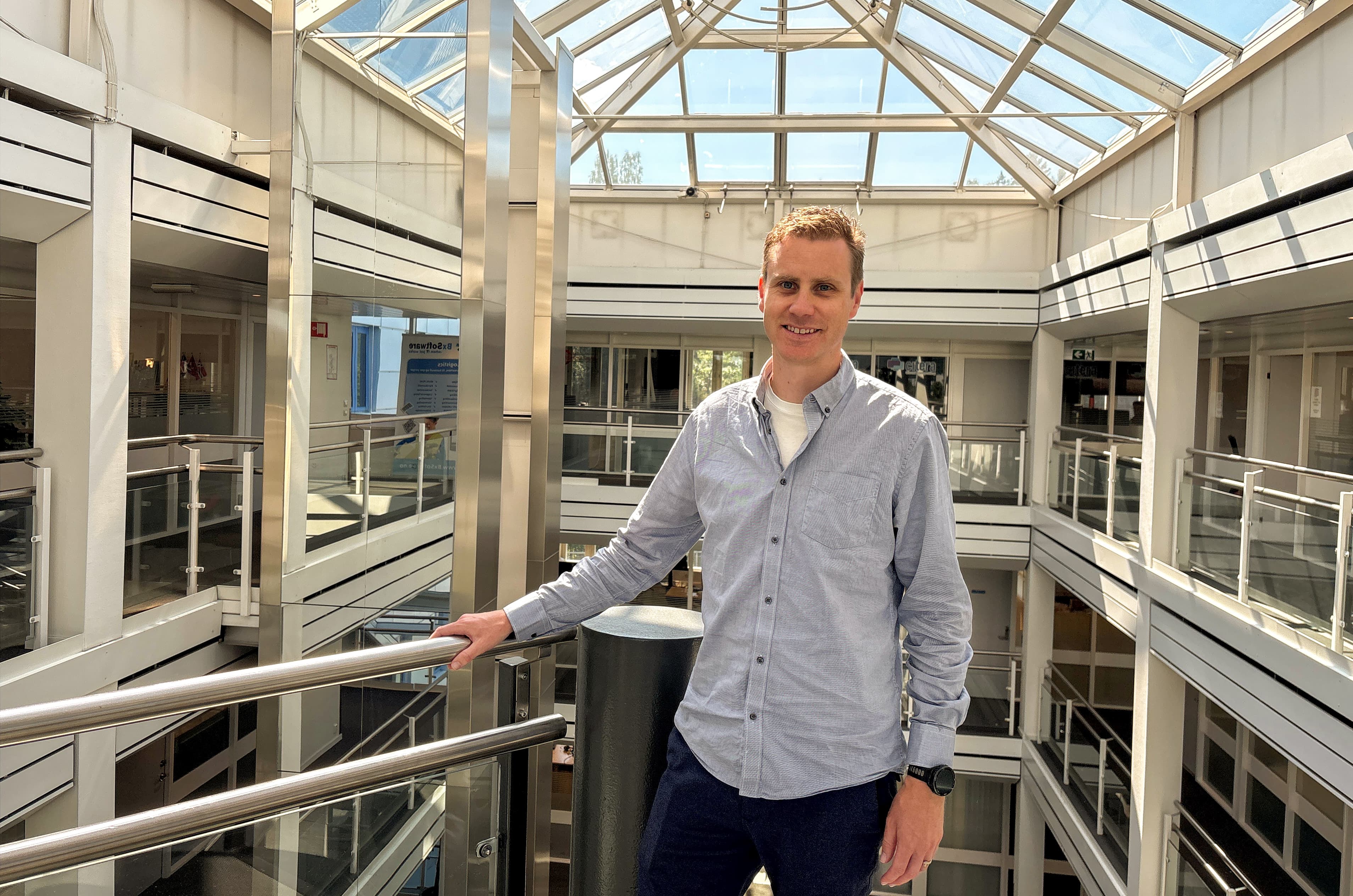 Lasse Isaksen, technical operations manager at OF Energi, monitoring energy centre data using Guard Cloud