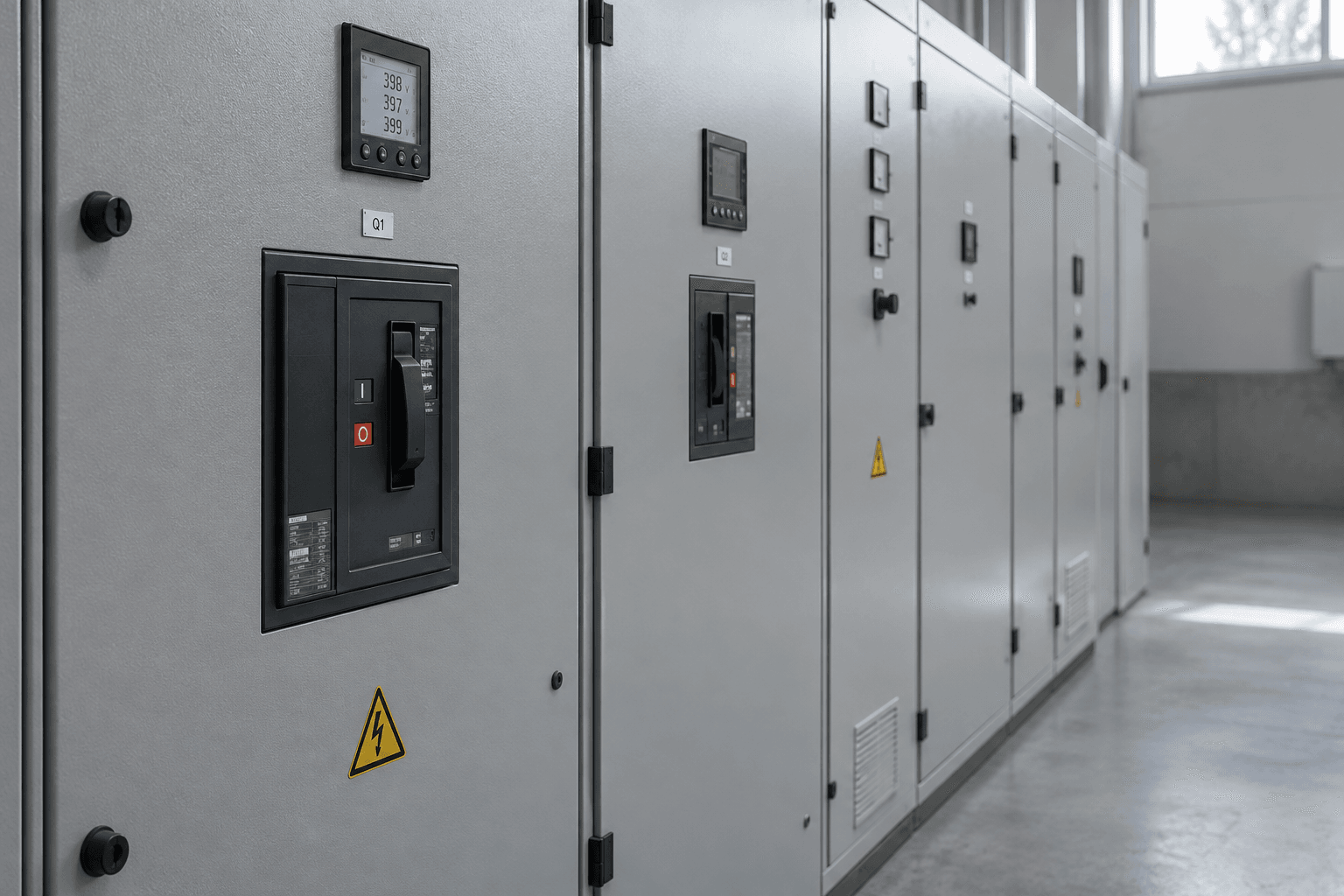 modern industrial switchgear room